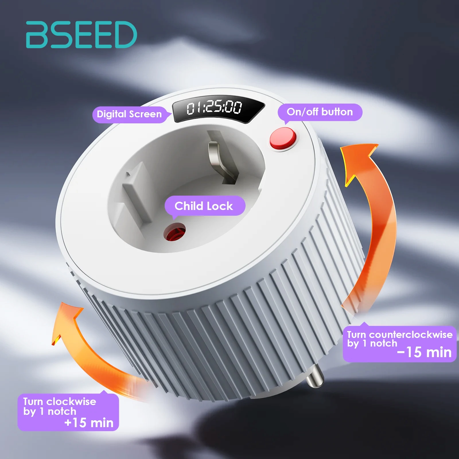BSEED WiFi Smart Plug 16A Socket Kid Protection Surge Protector Home Timing Smart Life APP Sockets White