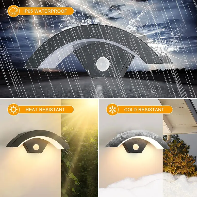 Outdoor LED Wall Light with Motion Detector,IP65 Waterproof,Wall Light,Garden Lamp, Hall Pathway Porch Terrace Entry