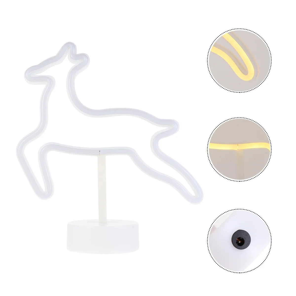 ネオンライト鹿装飾 LED デスクトップランプクリスマスナイトライト暖かいデザインホームパーティーカーニバルテーブル装飾安全