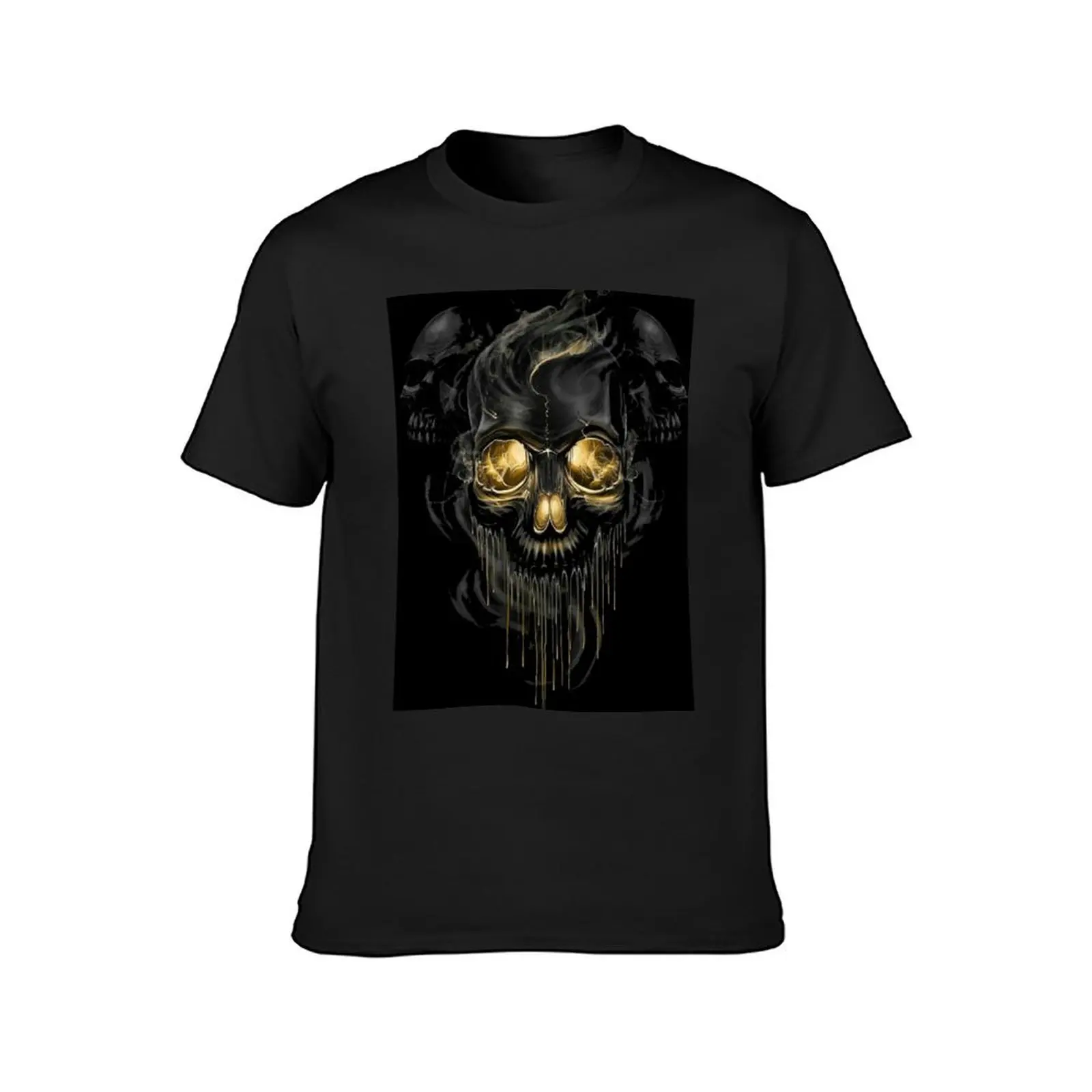 Flaming Skeleton Biker riding Skull melting T-Shirt summer top animal prinfor boys blanks t shirt for men