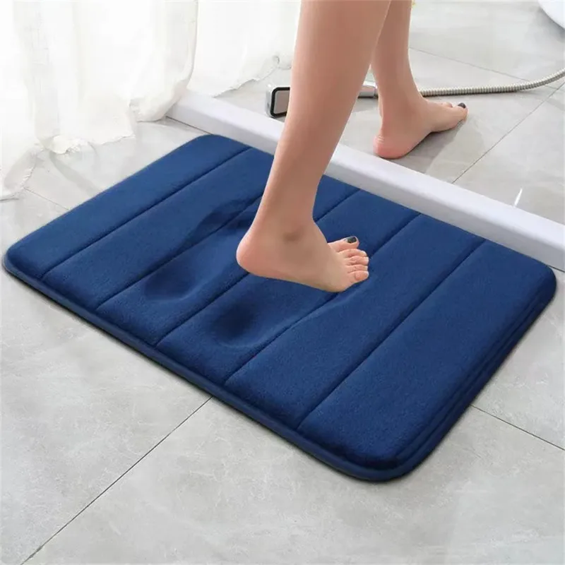 Super Absorbent Bath Mat Non-Slip Shower Bathroom Quick Dry Rug Soft Memory Foam Floor Mat Toilet Floor Shower Rug Home Decor