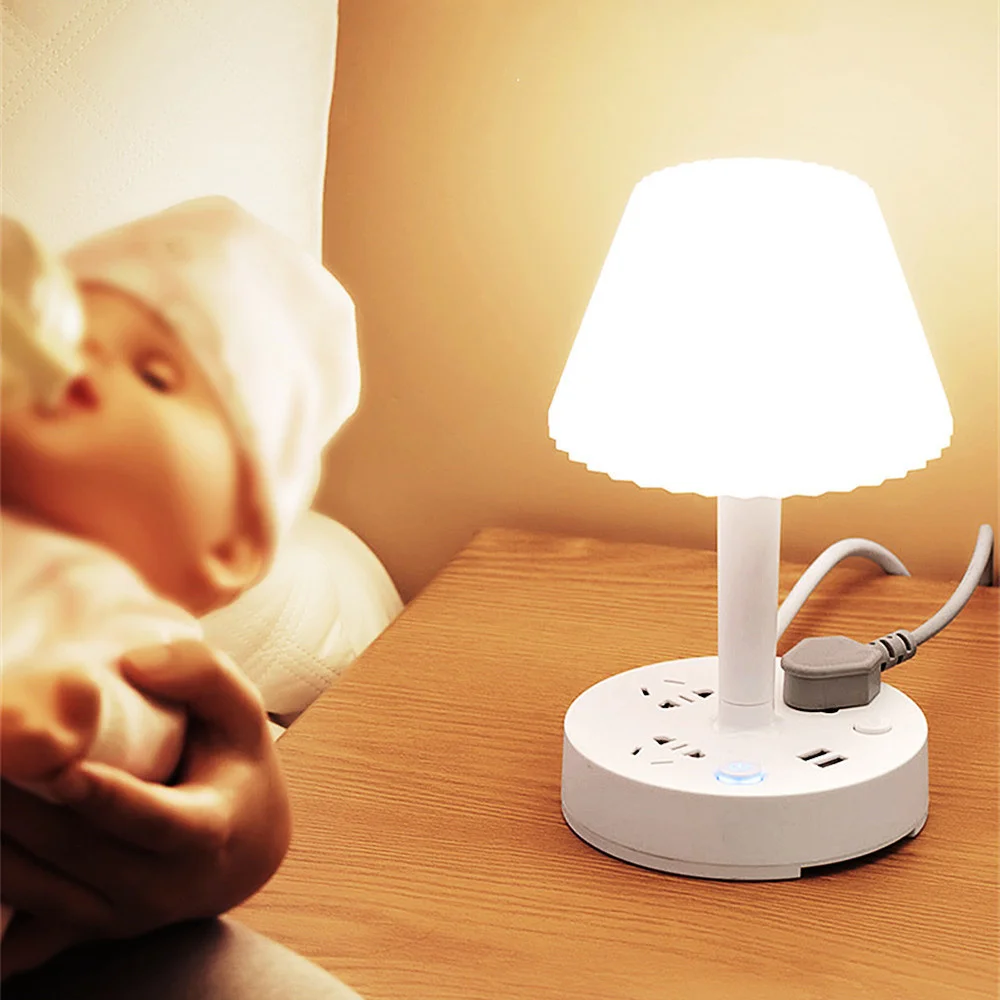 เย็น Warm Natural Light หลอดไฟ LED กลางคืนข้างเตียงนอนสำหรับให้อาหารเด็กทารกโคมไฟตั้งโต๊ะปกป้องดวงตาสำหรับอ่านหนังสือที่เสียบ USB