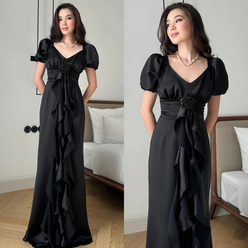 Customized Straight V-Neck Elegant Formal Evening Dress and Fashion Temperament Celebrity Gowns Modern High Quality Party Dress