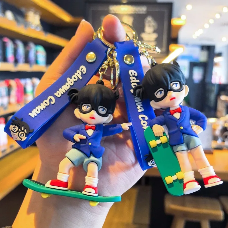 Nuovo creativo cartone animato detective Conan portachiavi bambola in PVC ciondolo portachiavi coppia zaino ciondolo piccolo regalo portachiavi per auto