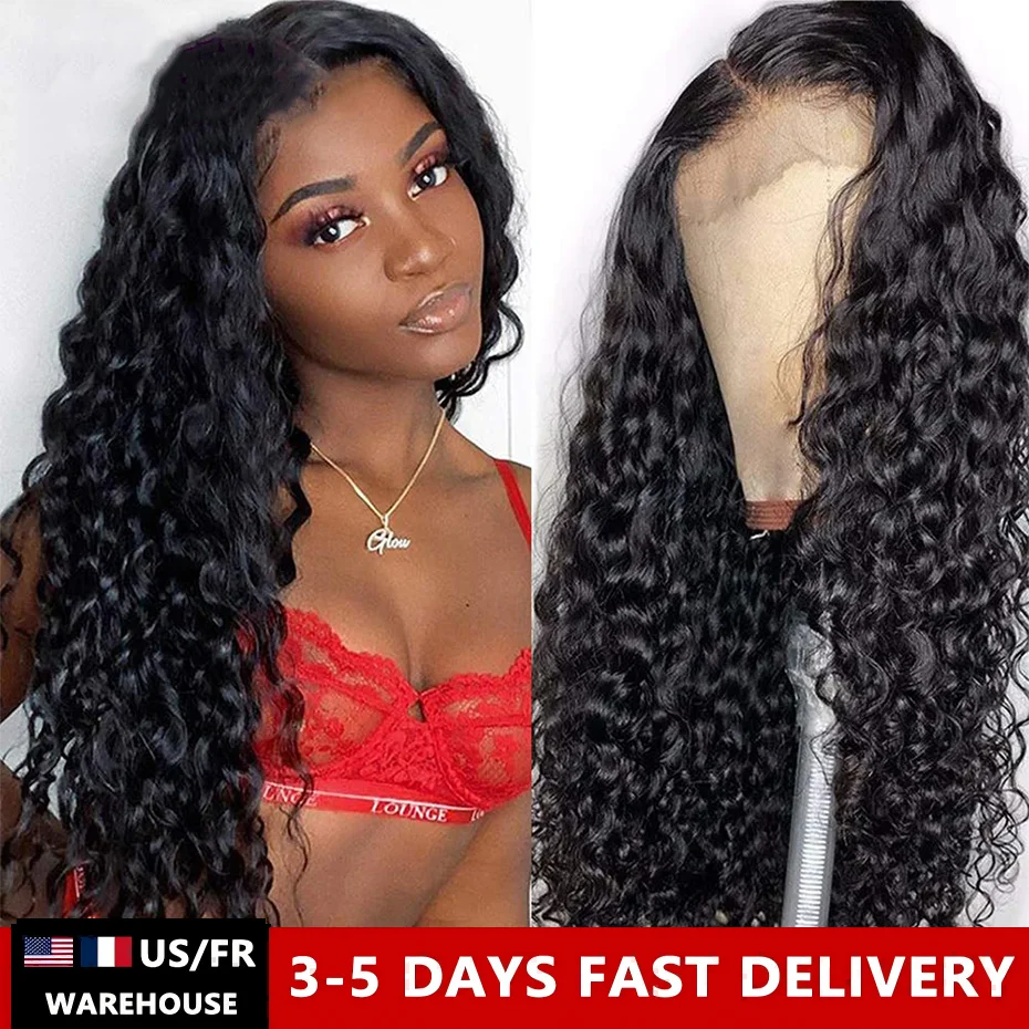 Curly 13x4 Lace Frontal Human Hair Wigs For Women 13x6 Hd Lace Frontal Wig Deep Wave Lace Front Wig Human Hair 200% For Women