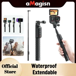 aMagisn Monopod Selfie Stick Bluetooth, 100cm Extendable Sticks for Mobile Phone Gopro Hero Insta360 Ace Pro X4 X5 Accessories