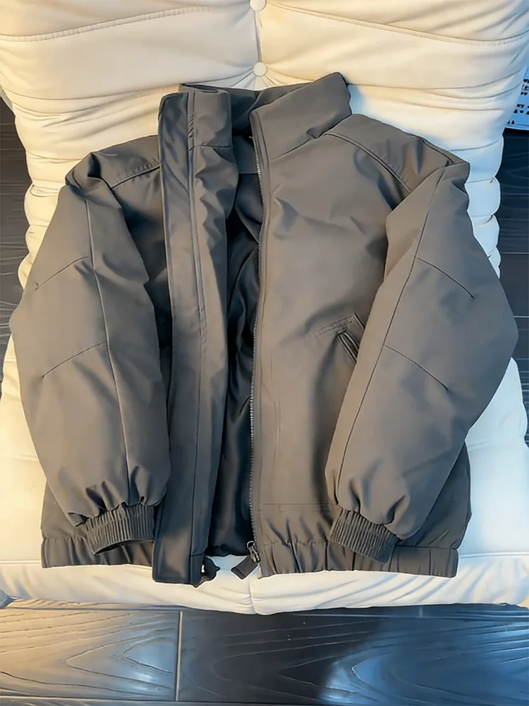 

Мужская зимняя утепленная куртка из хлопка и полиэстера, свободного кроя, с защитой от влаги