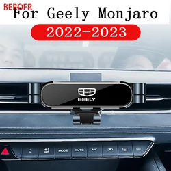 Car Phone Holder For Geely Monjaro 2022 2023 Car Styling Bracket GPS Stand Rotatable Support Mobile Accessories