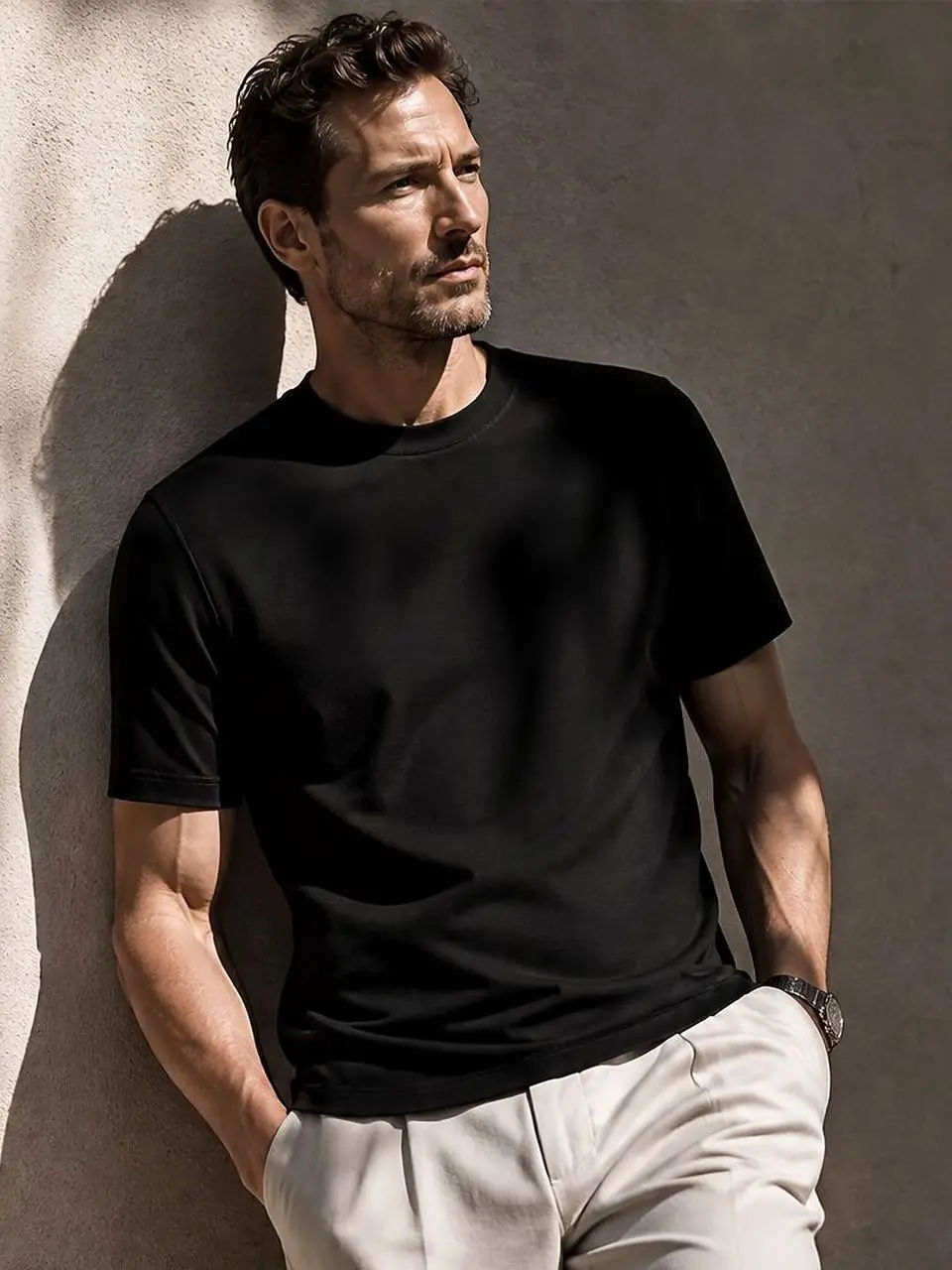 Ultra-Soft Modal Cotton Men's T-Shirt Breathable Short Sleeve Casual Wear Comfortable Fit Summer Top Quality Fabric Pure Color
