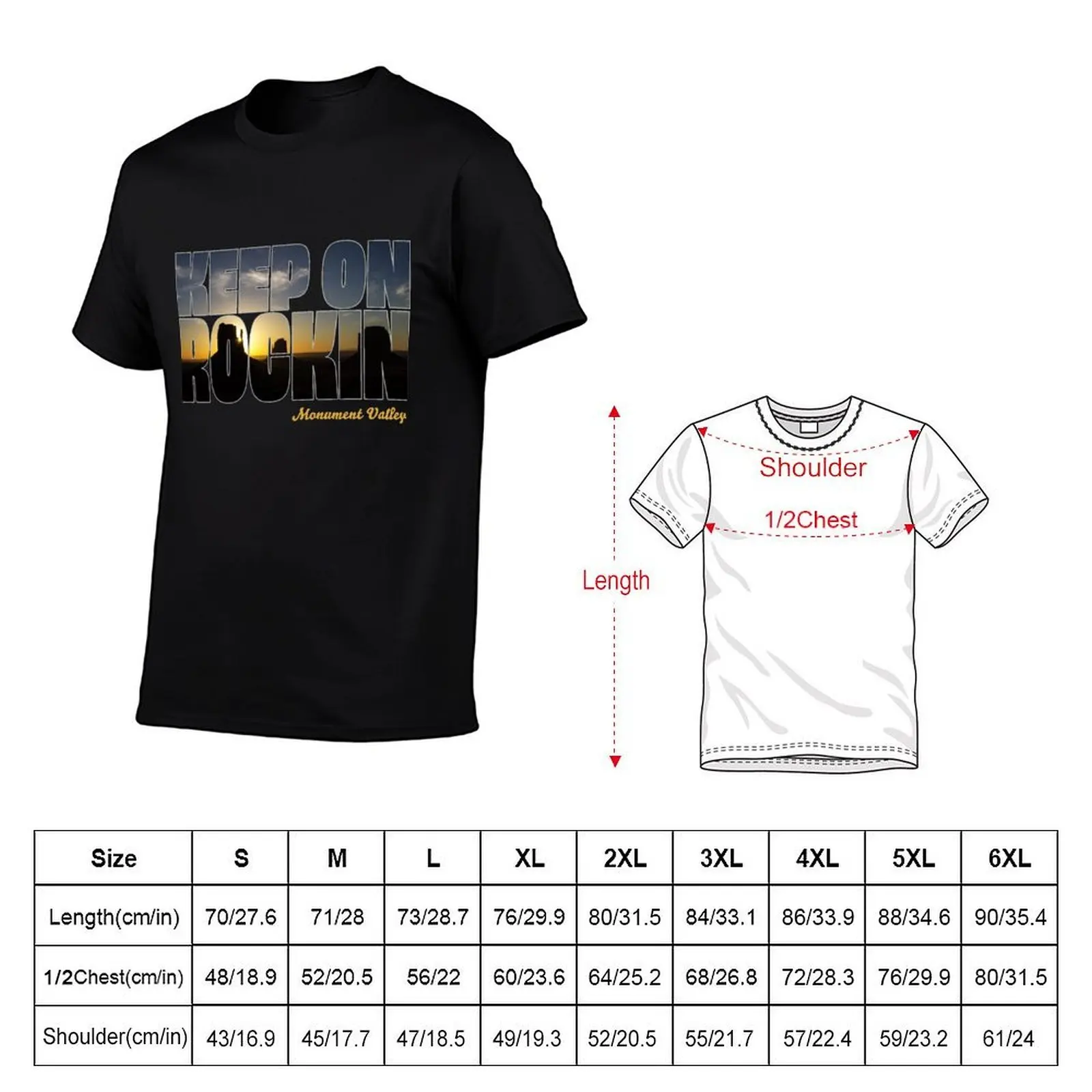 Keep On Rockin Monument Valley T-Shirt t shirts with prints t shirt men 100% cotton luxury brand t shirts for man cotton T-shirt