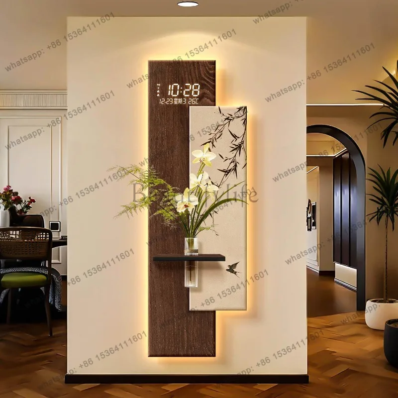 LJY Elegant Fashion Wooden Wall Clock Unique Upgrade Extra Large Digital Wall Clock Living Room Horloge Murale Home Decor Items