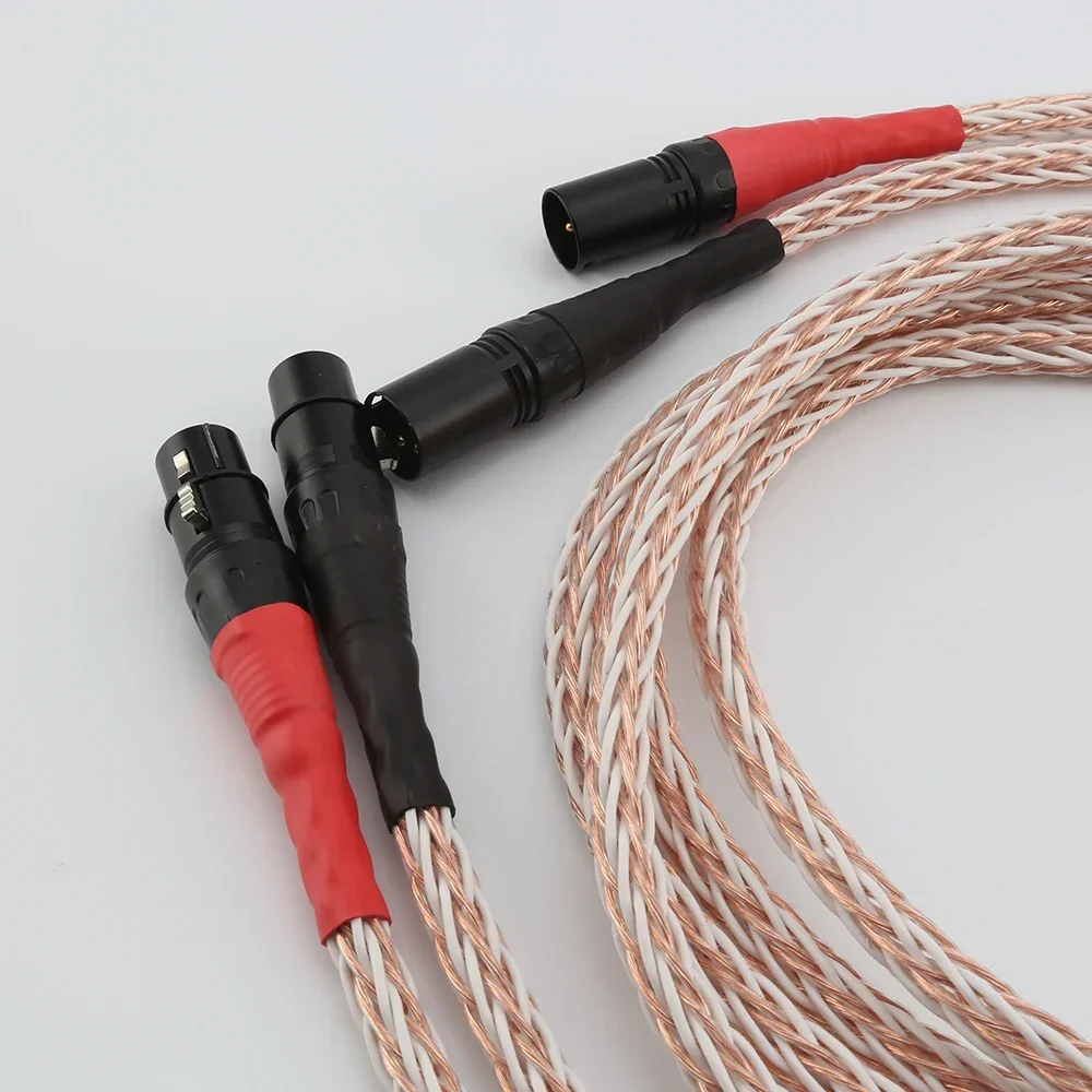 Hifi 8TC 7N OCC Pure Copper XLR Audio Balance cable XLR Male to Female M/F Audio Cable