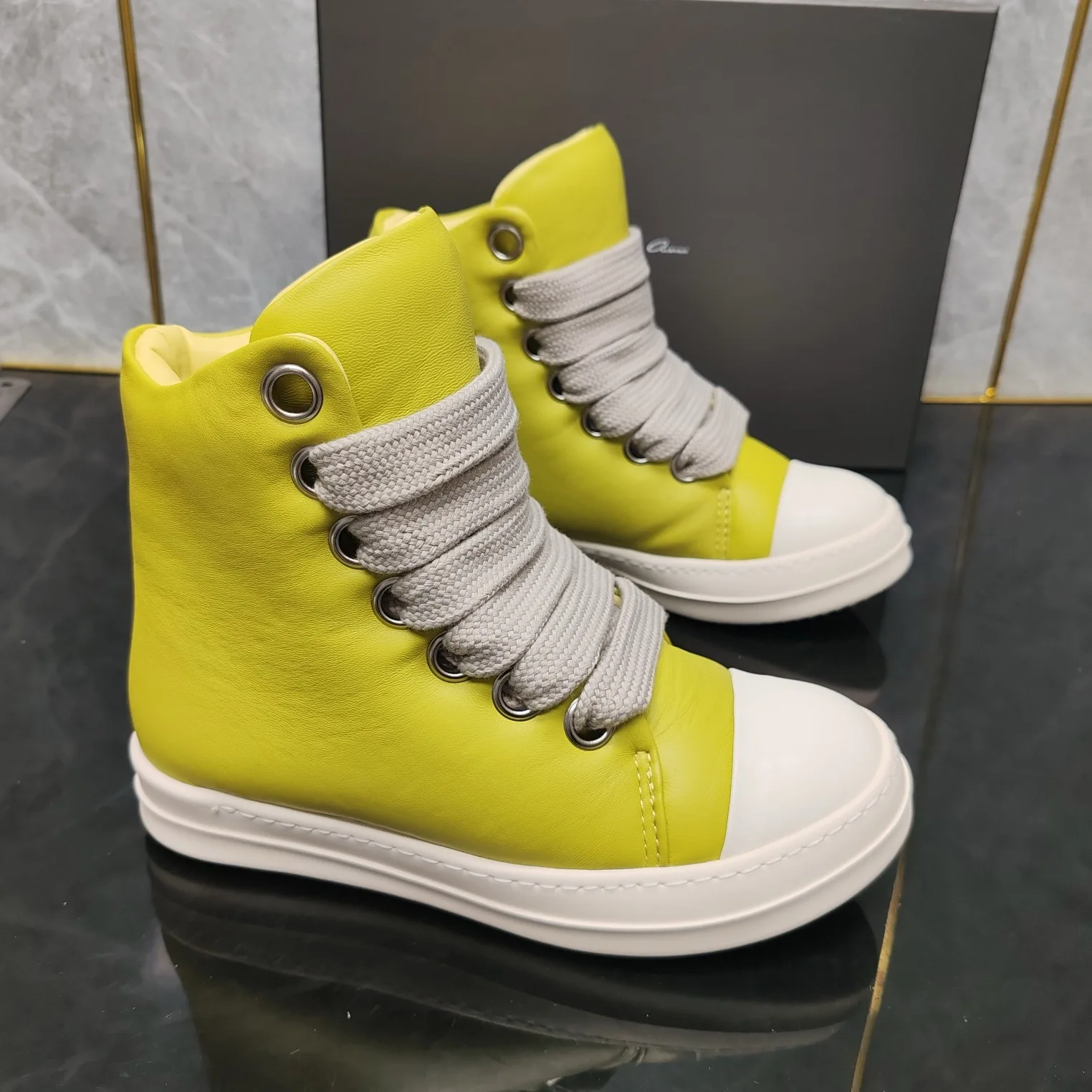 

Ricks shoes fruit green Jigglypuff bread high-top owens shoes Chaonan high street casual shoes thick shoelaces couple shoes
