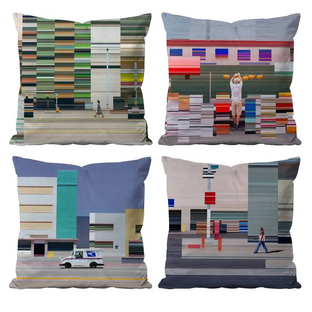 

World Premium Printing Pillow Case Anti-dustmite Pillowcase Invisible Zipper Silky Short Plush Sofa Cushion Cover