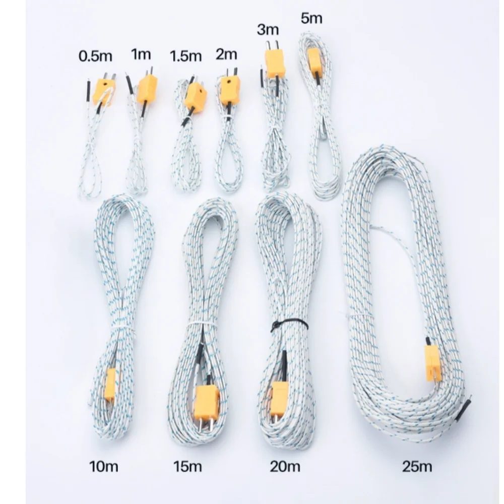 

0.5/1/3/5/10/15/25M Long Wire Temperature Test TM-902C TES-1310 K-type TP-01 Thermo Sensor Probe -50~500°