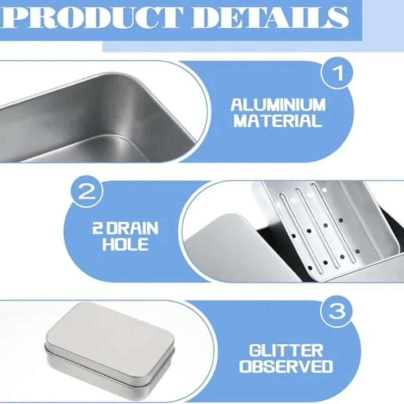 Picture 7: 1PC Portable Double-layer Aluminum Soap Dish with A Lid and Drainage Design Ideal for Travel Hotel Bathrooms and Outdoor Use
