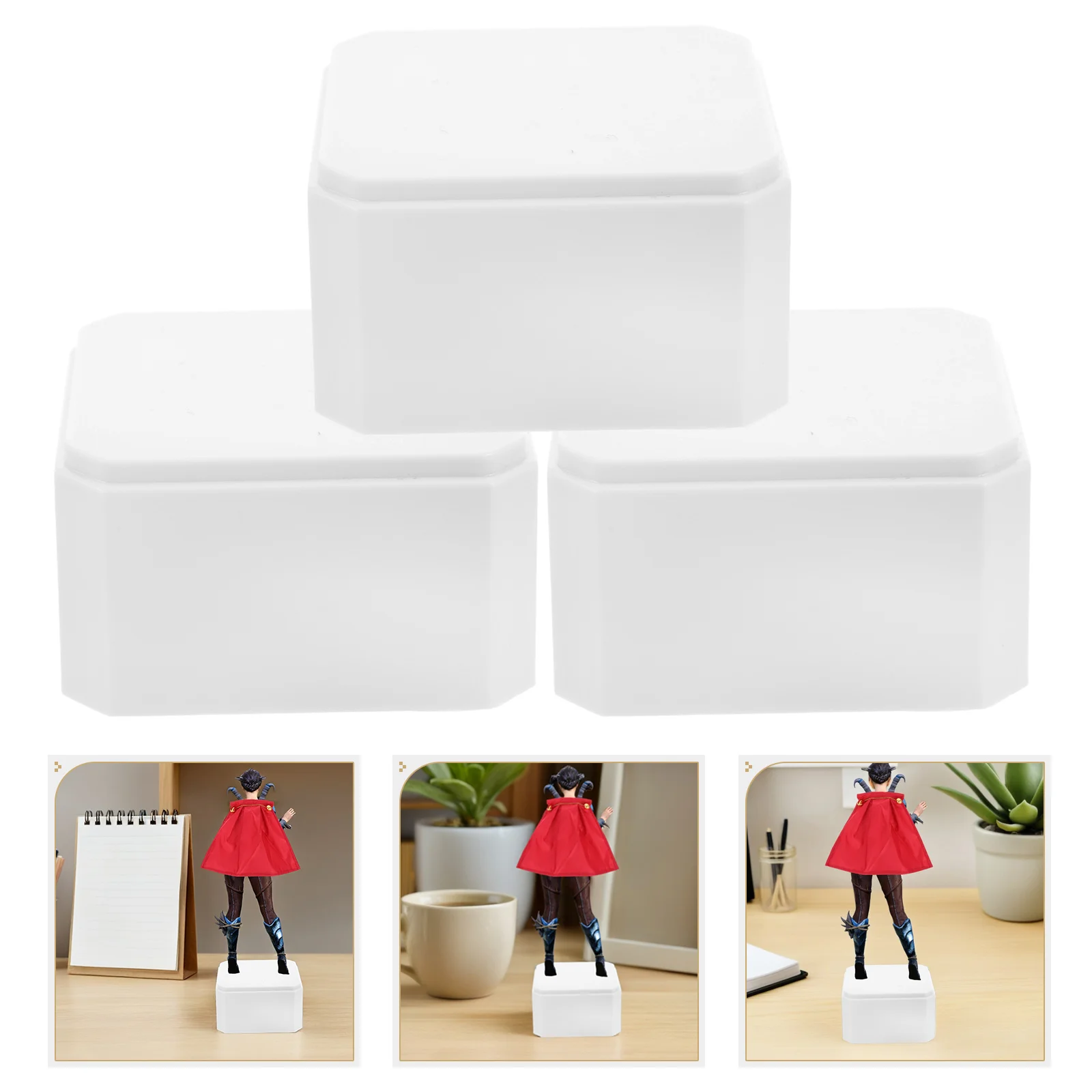 

15 Pcs Display Box Foot Mat Base Stand for Collectibles Action Figure Holder Plastic