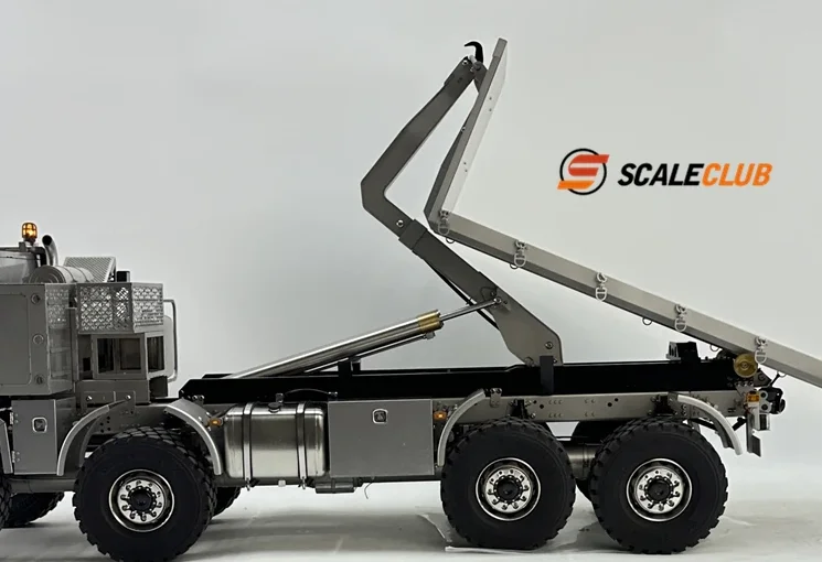 T815 8*8 Full Metal RC Military Truck 1/14 Scale Crawler Roll-on/off Vehicle FlySky PL18 Radio Control 3 Speed Dumper Model Toy