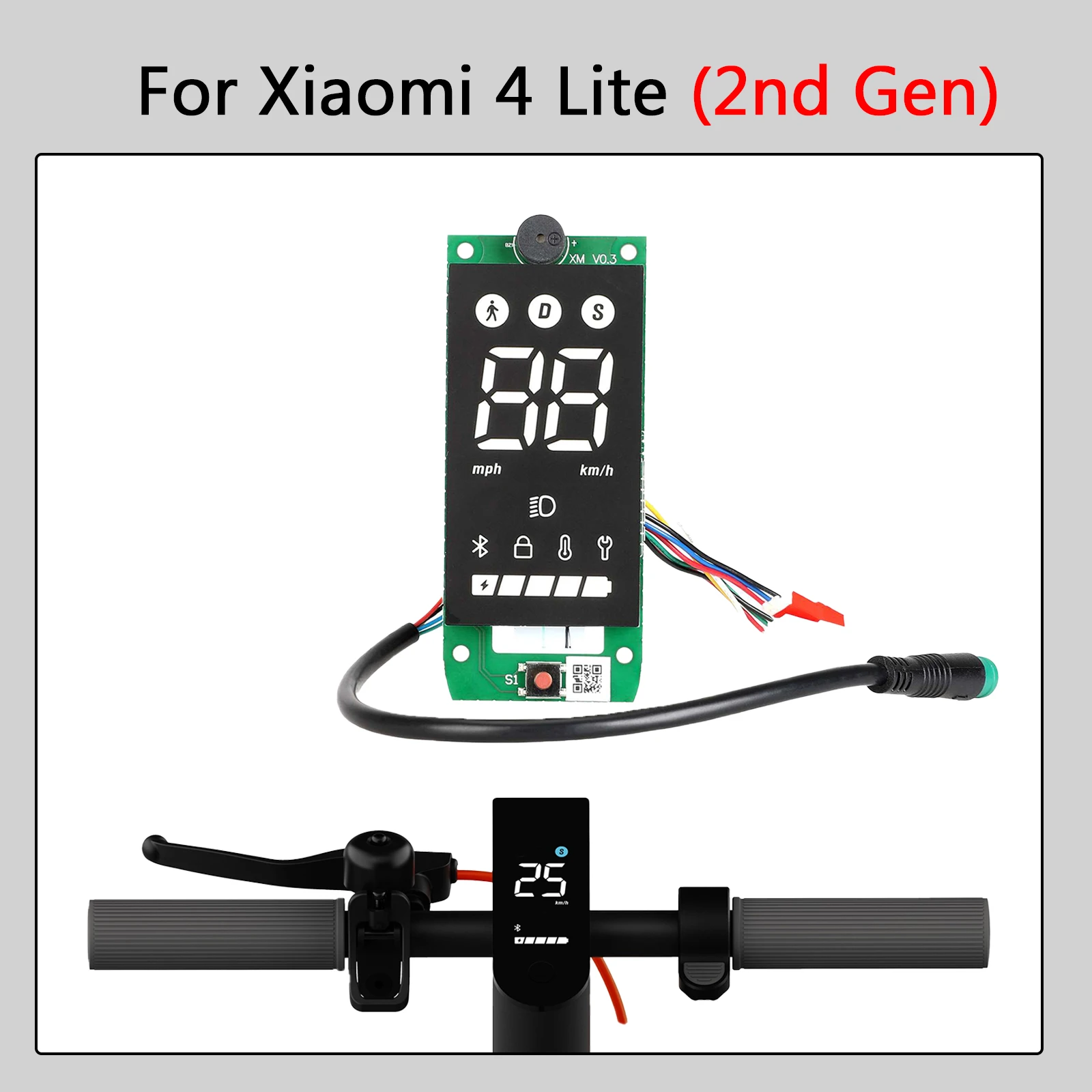

Original Dashboard for Xiaomi 4 Lite 2nd Gen Electric Scooter LCD Display Meter Bluetooth Board Part Replacement Accessories