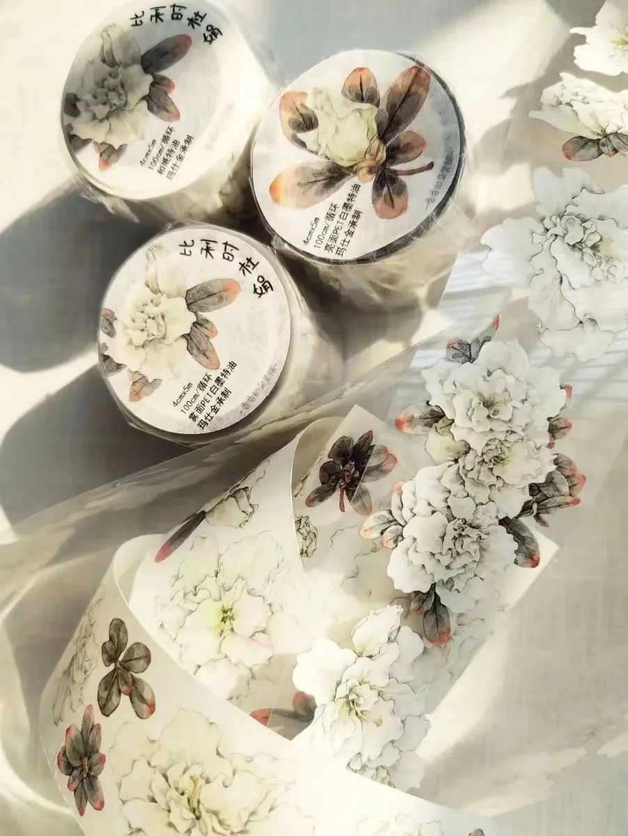 Винтажный Рододендрон, гибридная Цветочная васи лента для домашних животных, сделай сам, изготовление карт, скрапбукинг, план декоративных наклеек