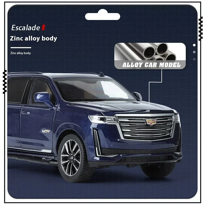 Simulation 1:24 Cadillac Escalade SUV Alloy Car Diecast Metal Model Sound & Light Toy Computer Desktop Ornaments Children Gift