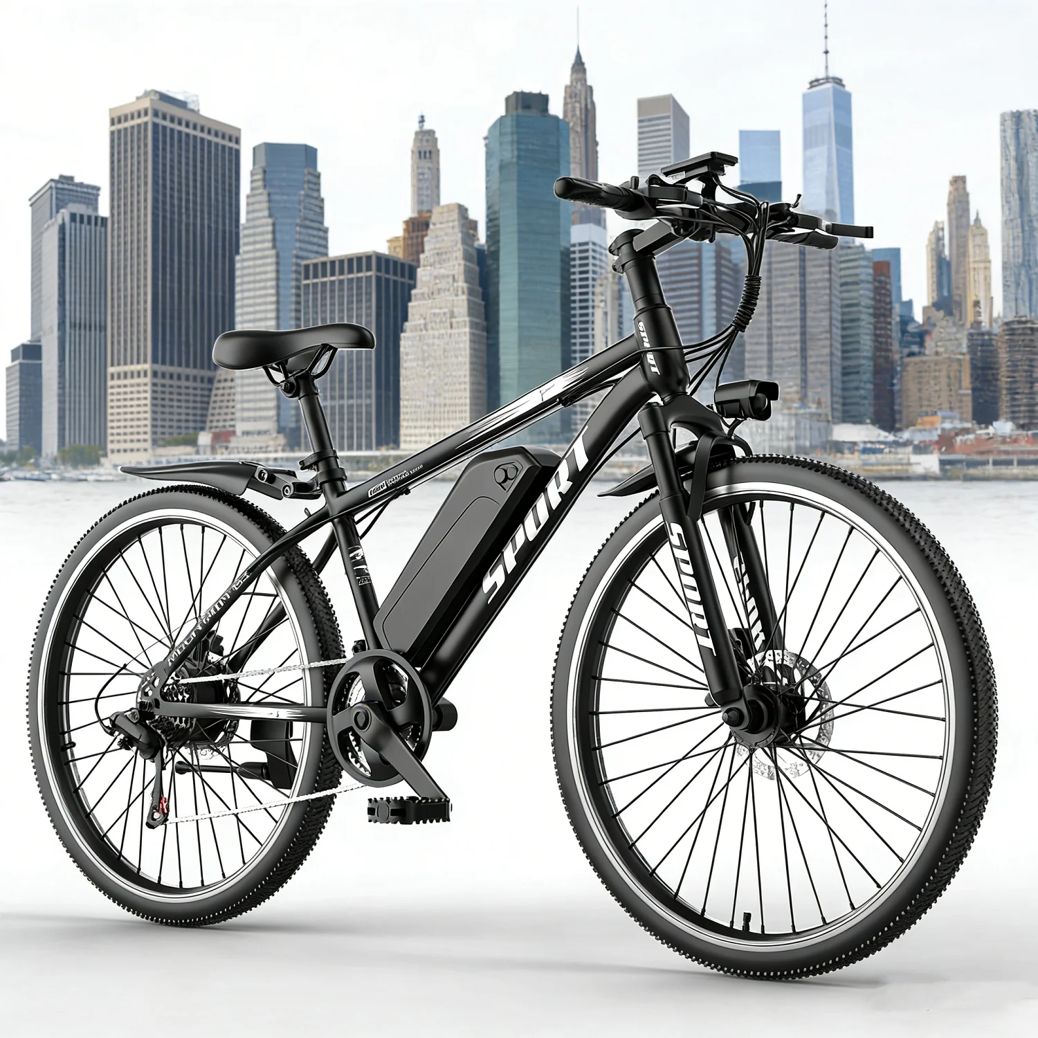 

Электровелосипед JUNFUN для взрослых, 1500 Вт, запас хода 77 км, скорость 40 км/ч, электрический горный велосипед, 26-дюймовый электровелосипед с аккумулятором 48 В