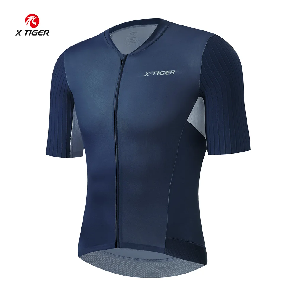 

X-TIGER велосипедный трикотаж, спортивная дышащая быстросохнущая короткая рубашка, тонкая велосипедная одежда, профессиональный мужской трикотаж для шоссейных гонок TMB