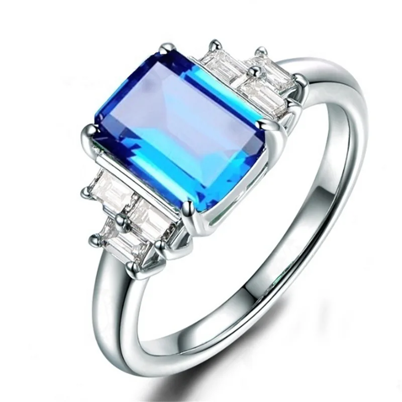 

Women's Hot-Selling European & American Exquisite Square Zircon-Inlaid Ring,Luxury Temperament Versatile Stylish Rings for Party