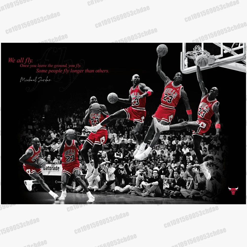 Jordan Basketball Greats Legends Player Room Wall Hanging Art Decorative Teen Boys Bedroom College Dorm Decor Party Backdrop Gif