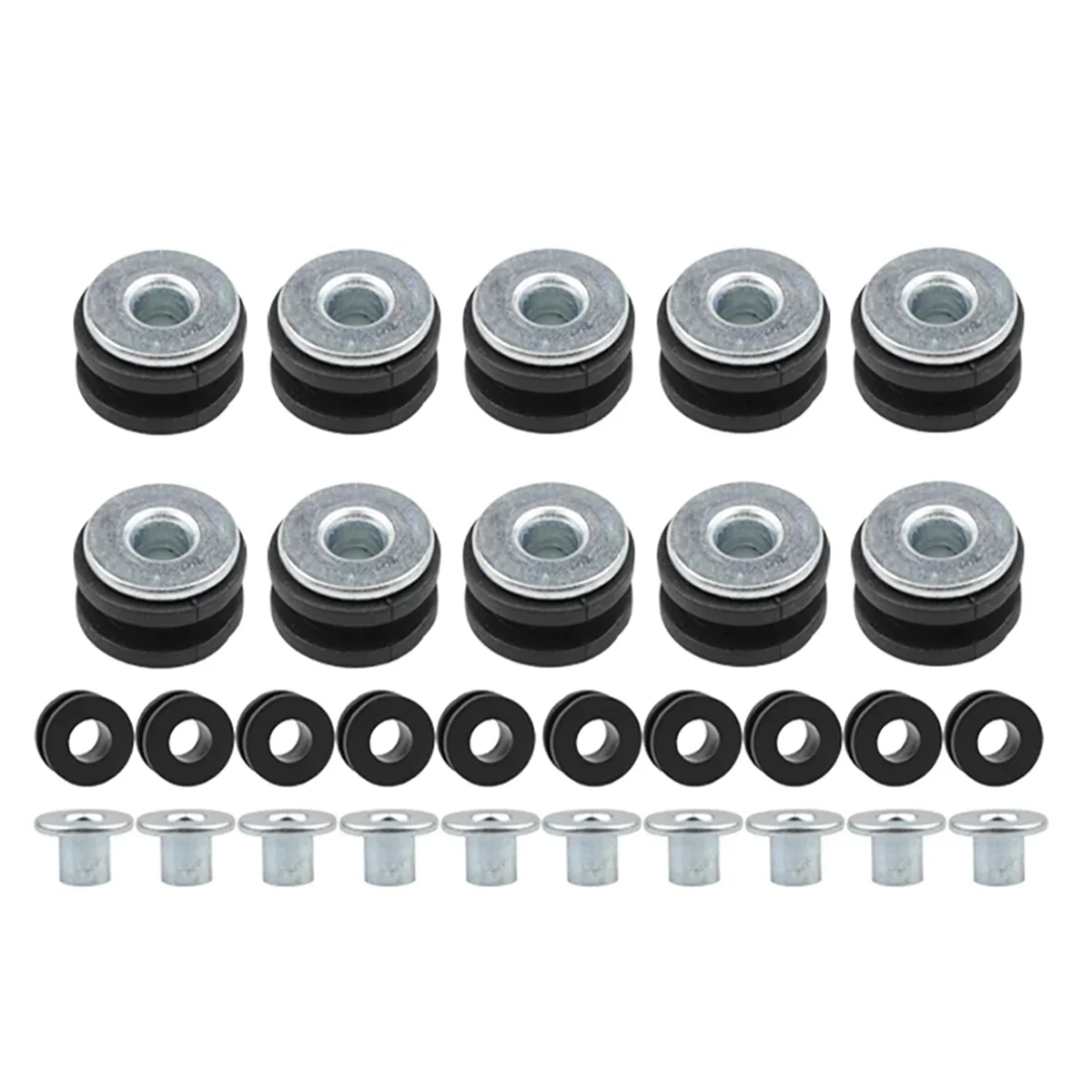 60Pcs Motorcycle Rubber Grommets Bolts for Honda Yamaha Suzuki Kawasaki Fairing Rubber Grommets Kit Washer Assortment