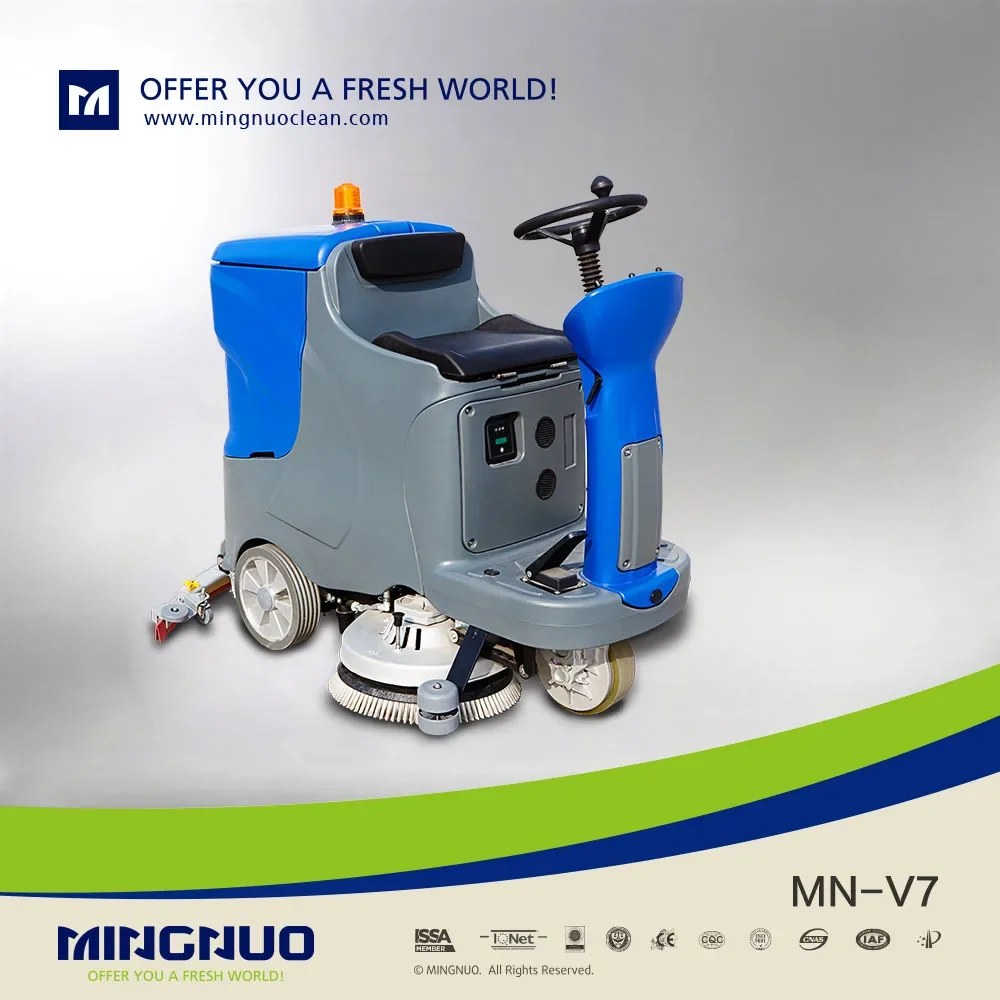 MN-V7 Ride-on Scrubber, Electric Mop Cleaner Machine, Marble & Granite Floor Scrubber