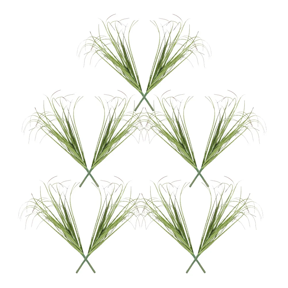 10Pcs Artificial Grass Props Simulation Plant Greenery Bushes Plastic Faux Plant Decor Desktop Home Decoration