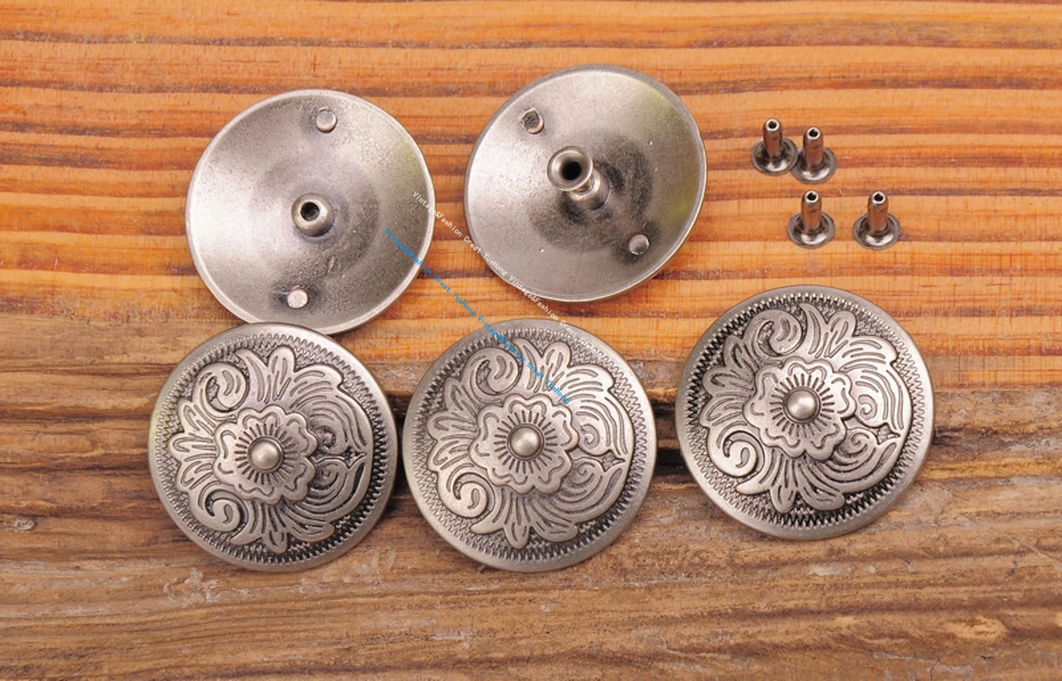 F13 Lot 10PCS Cool Shield Studs Set Conchos Rivetback Charm Biker Style Leather Handcraft Findings