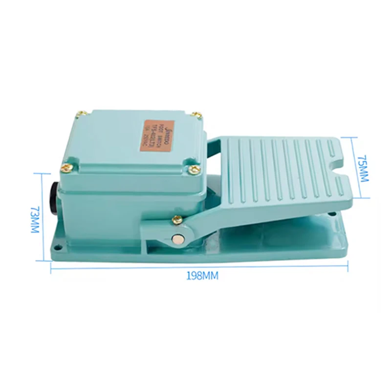 TFS-402 Industrial Grade Aluminum Foot Switch with Silver Contacts - Self-Resetting Heavy Duty Pedal for Machinery, Metalworking