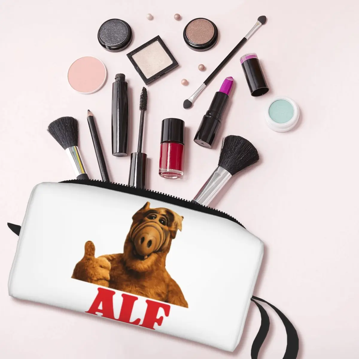 السفر Alf الإبهام حتى أدوات الزينة حقيبة المحمولة الغريبة الحياة شكل الخيال العلمي التلفزيون عرض مستحضرات التجميل ماكياج المنظم تخزين الجمال Dopp عدة #3