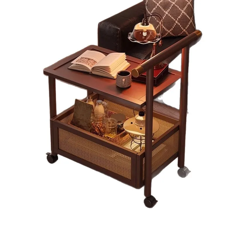 

Sofa side table removable living room with wheels side cabinet antique trolley bedside shelf coffee table small