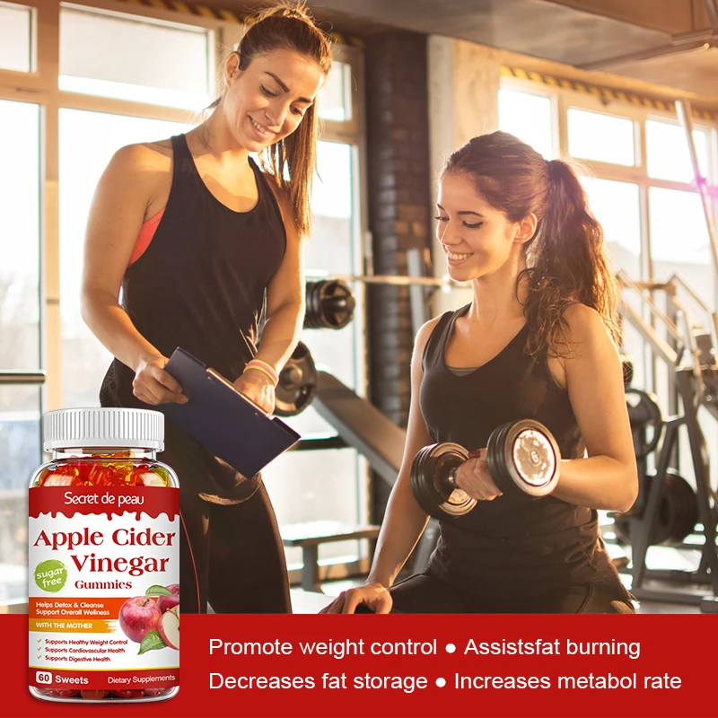 Lukare Apple Cider Vinegar Gummies Digestive Health Support Relieves Bloating and Constipation Burns Fat and Controls Weight