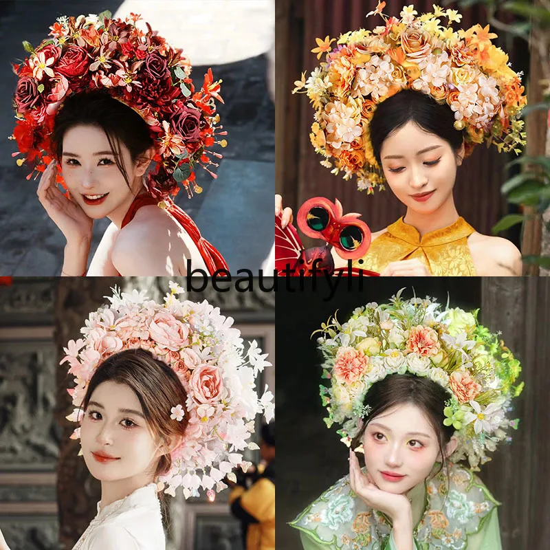 

Xunpu hairpin flower wreath headgear daily Hanfu hairpin three-dimensional full photo photography antique hair accessories