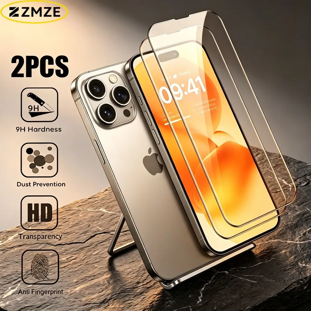 

2 шт. Защитное стекло Ultra HD для iPhone 17, 16, 15, 14 Pro Max, Air 17e, 16, 15 Plus, 13, 12, 11 Pro, Mini, устойчивое к царапинам
