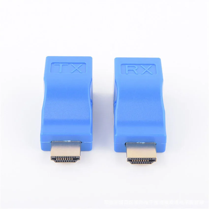 Video Extender HDMI-compatible to RJ45 4K 3D HDTV 1.4 Up to 30M Extension to RJ45 Over Cat 5E/6 Network LAN Ethernet Adapter