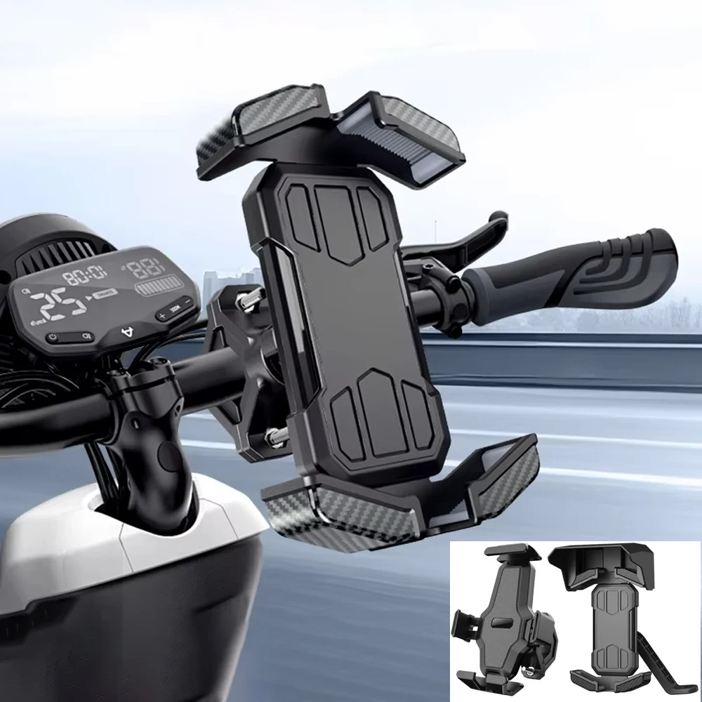 Xnyocn 360° View Bike Phone Holder Motorcycle Phone Stand for Iphone 4.7-7 Inch Mobile Phone Holde Shockproof Bracket GPS Clip