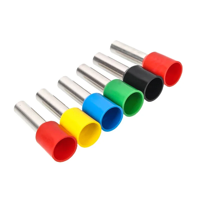 100PCS Electrical Cable Connectors Wire Terminal Ferrules Cord End Insulated Crimp Terminal Block E0508 E7508 E1008 E1508 E2508 image 3