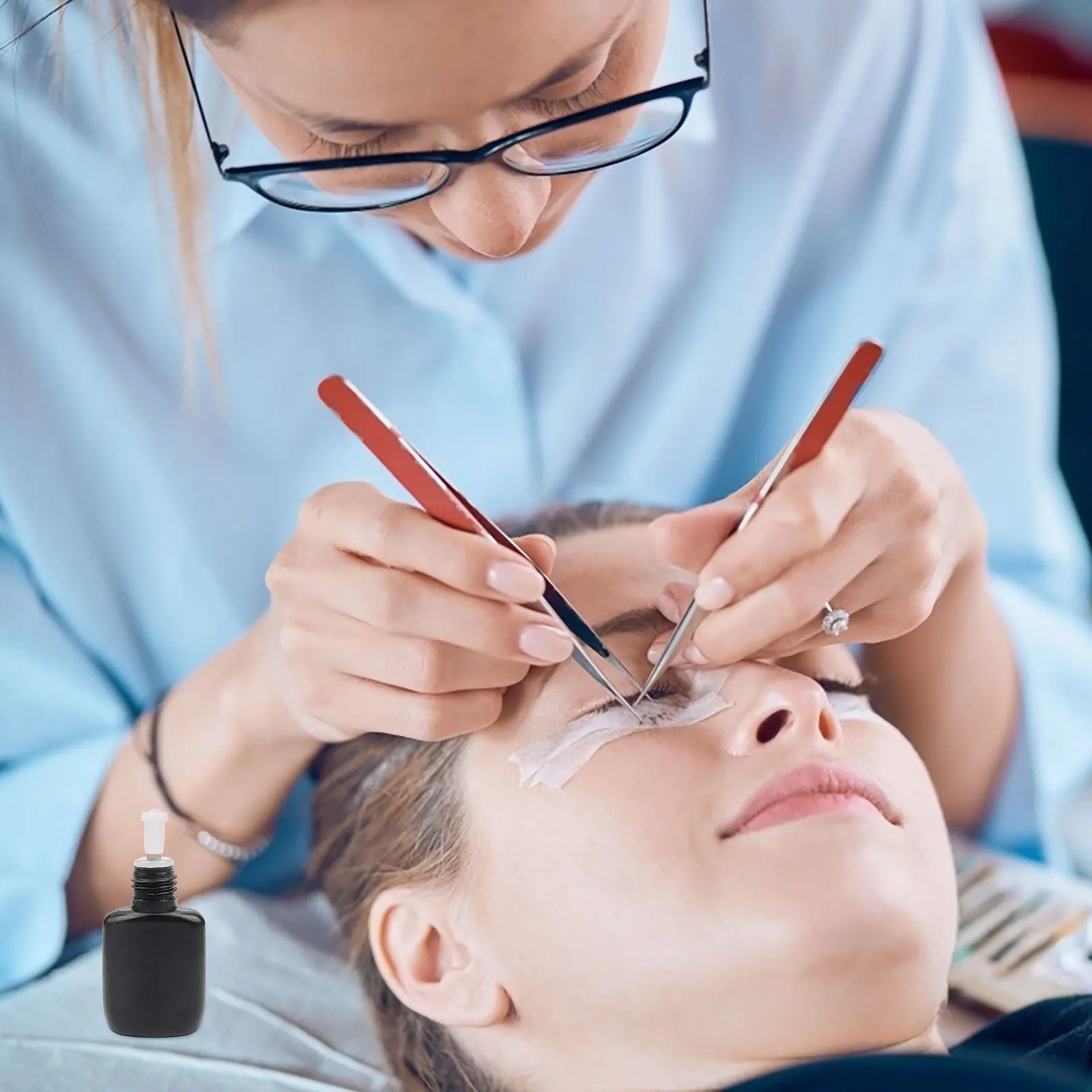 

100Pcs Eyelash Extension Tool Glue Bottle Replacement Nozzle Anti Clog Needle Precision Tip for Salon Home Use Long Term