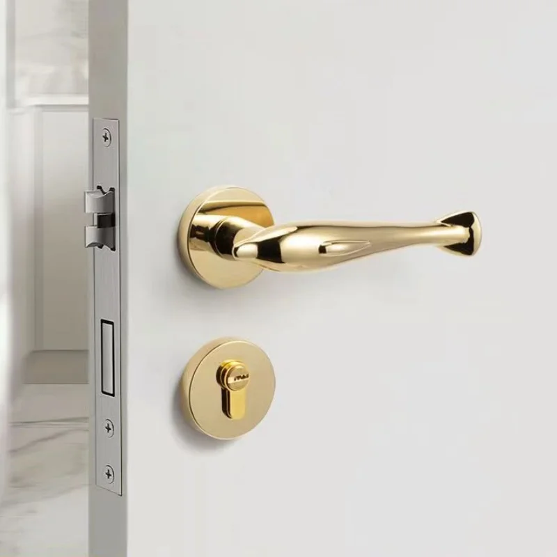 Dolphin Shape Indoor Door Lock Split Lock Set Gold Grey Bedroom Locks Wooden Door Lock Sets For Children's Room 