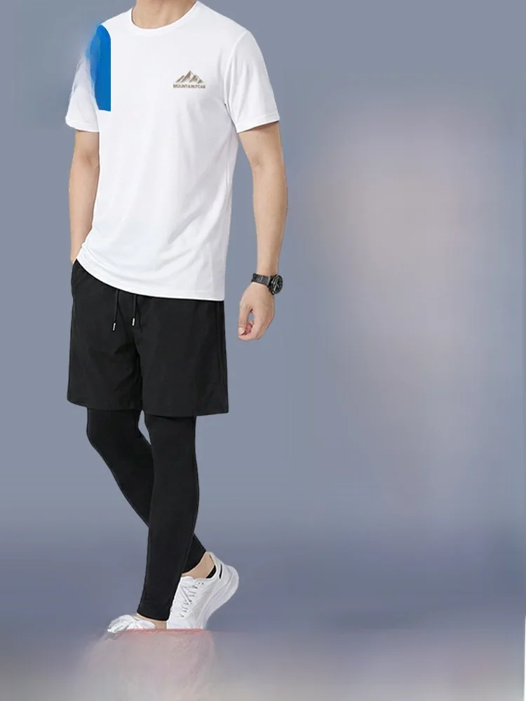 

Jeanswest Men's Sportswear Ice Silk Thin ort Sve T-irt And Running orts Set Summer Breathable Lightweight Fitn Ou...