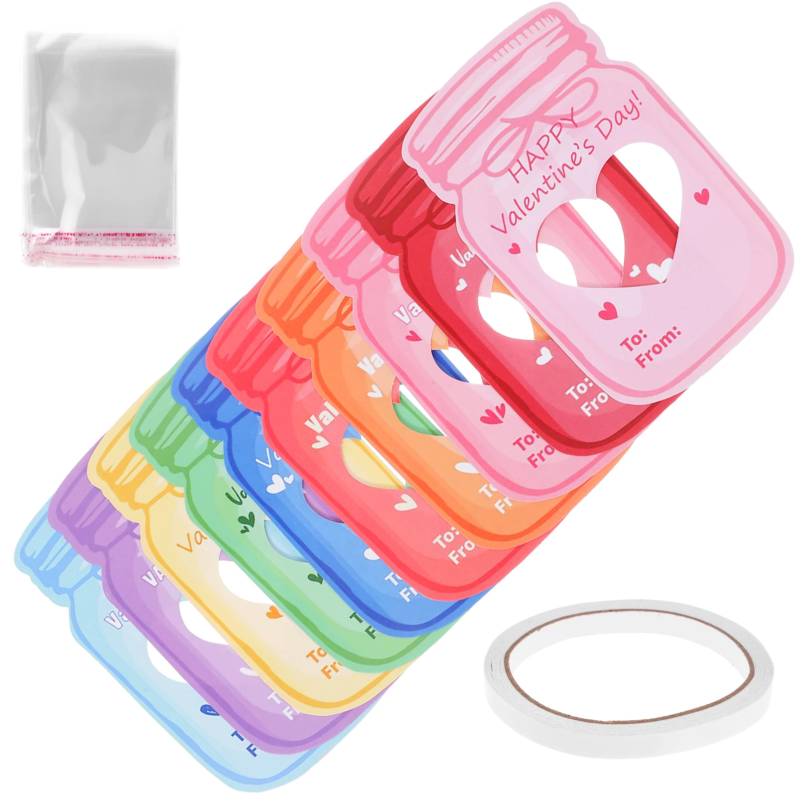 

Набор из 1 флакона-сюрприза на День святого Валентина с пустой открыткой для романтического послания, подарочная открытка для записей, поздравительная открытка на День святого Валентина для студентов