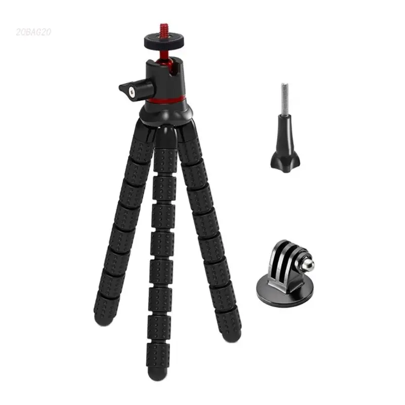 Tripod Flexible Rubber Mini Tripod For Gopro11 10 9 Live Broadcast Phone Holder Clip Sports Camera Tripods