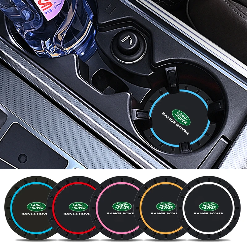 2pcs Car Silicone Non-slip Water Coaster Cup Holder Bottle Mats For Land Rover Freelander L2 LF Range Rover Evoque 3 4 Discovery