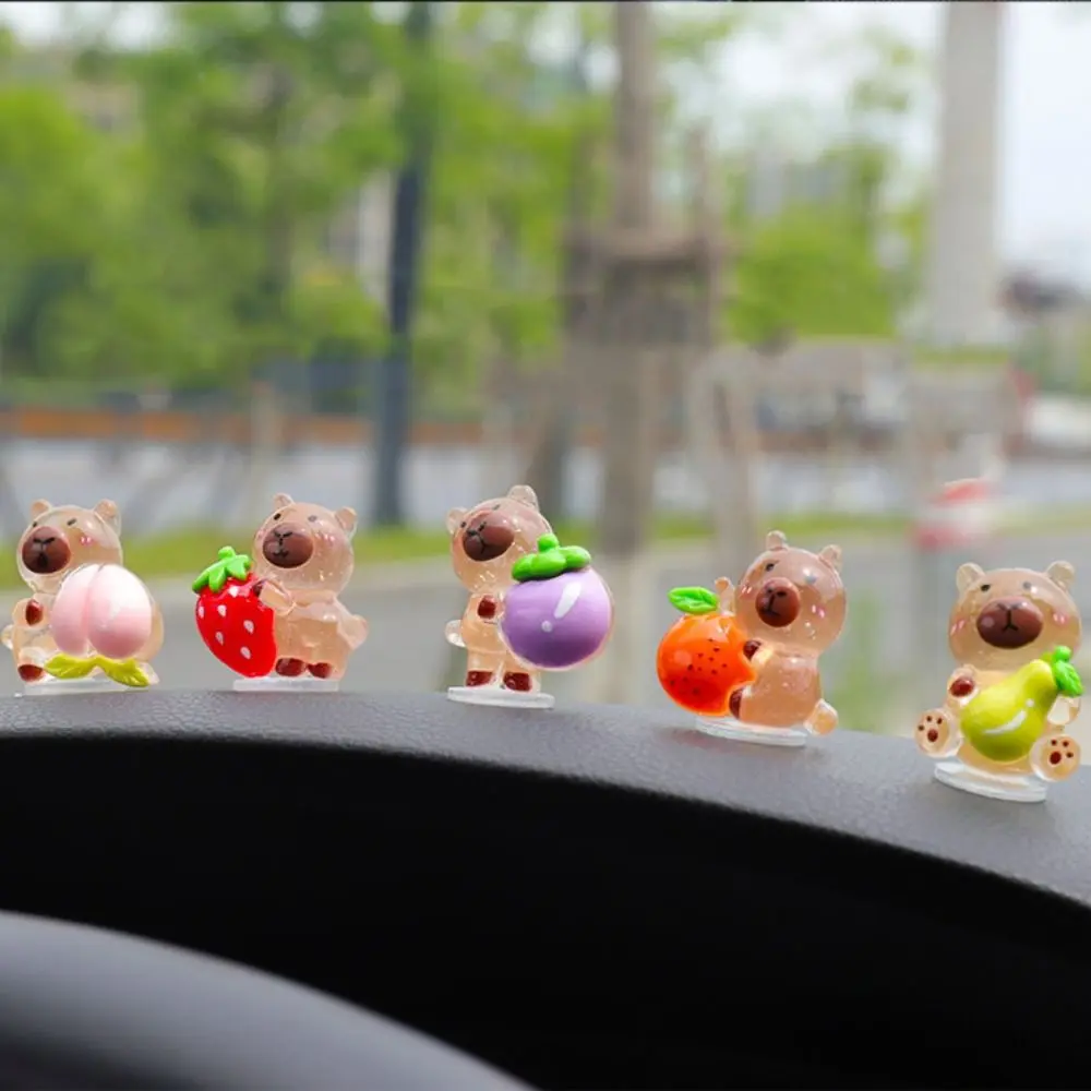 Durable Capybara Car Ornaments Resin Diy Desk Ornament Capybara Figures