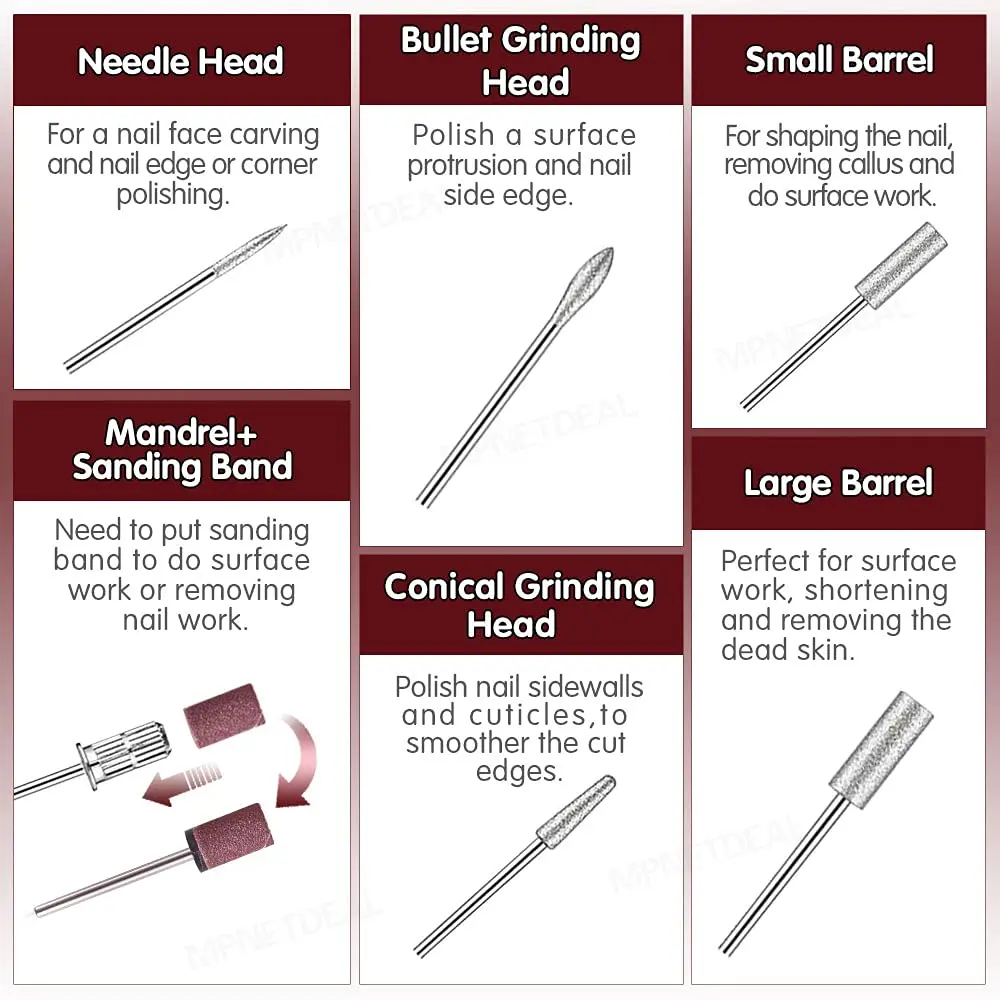 20000RPM Professional Nail Drill Machine Set Nail Files Drill Bits Gel Polish Remover Tools Low Noise Cutters Nail File Kit